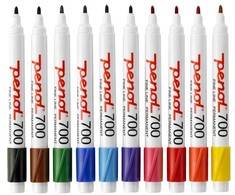 Penol Marker 700 assorteret 1,5mm rund spids 10stk/sæt - (10 stk.)
