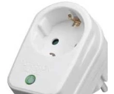 Goobay Apsaugotas nuo viršįtampių lizdo adapteris, baltas, CE, GS, 230 V, 77,2 mm, 76 mm, 51,3 mm