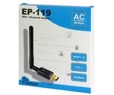 Maršrutizatorius Karta jungiama į tinklą Inter-Tech INTER-TECH EP-119 Wi-Fi 5 USB Adapteris 600Mbps BT 4.2