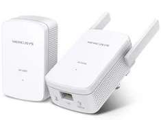 Maršrutizatorius Mercusys „AV1000 Gigabit Powerline WiFi“ rinkinys, 1000 Mbit/s, IEEE 802.11b, IEEE 802.11g, IEEE 802.11n, IEEE 802.3, IEEE 802.3u, „Gigabit Ethernet“, 10,100,1000 Mbit/s, „Wi-Fi 4“ (802.11n), 802.11b, 802.11g, „Wi-Fi 4“ (802.11n)