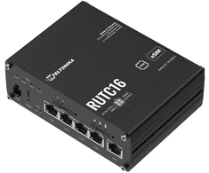 Teltonika RUTC16, Wi-Fi 6 (802.11ax), dviejų dažnių (2,4 GHz / 5 GHz), Ethernet LAN, 4G, juodas, pramoninis maršrutizatorius