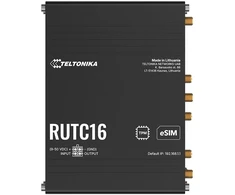 Teltonika RUTC16, Wi-Fi 6 (802.11ax), dviejų dažnių (2,4 GHz / 5 GHz), Ethernet LAN, 4G, juodas, pramoninis maršrutizatorius