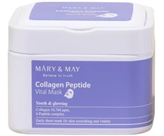 None Mary Amp May MARY - MAY stangrinamoji veido kaukė su kolageno peptidais (gyvybiškai svarbi kaukė) 30 vnt.