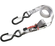 MASTER LOCK 1,80m x 25mm spyruokliniai fiksavimo diržai su kabliukais, 4 vnt., pilki, juodi, pilki, poliesteris, S-formos kabliukas, daiktų pervežimui, vilkimui, 2.5 cm, 180 cm