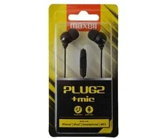 MAXELL Ausinės JACK 3,5 CALA PLUGZ INNER + MIC Juoda į ausis įkišamos