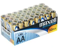 Maxell 731311, Vienkartinės baterijos, Šarminės, 1,5 V, 32 vnt., Dėžutė, Cilindrinė