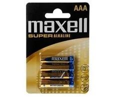 Maxell BAT006M, Vienkartinės baterijos, AAA, Šarminės, 1,5 V, 4 vnt., Juoda, Mėlyna, Geltona