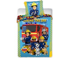 Faro Fireman Sam Saving the Day patalynės komplektas, 100×135 cm, 40×60 cm