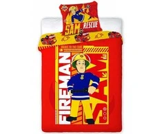 MCU Patalynė bawełniana 140x200 Strażak Sam 8552 Straż Pożarna Fireman raudona 004