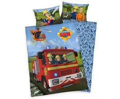 MCU Patalynė medvilnė 100x135 Fireman Sam mėlyna raudona vaikiška lova H23