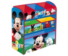 MCU Medinė knygų lentyna su Disney Mikiu ir 6 krepšeliais