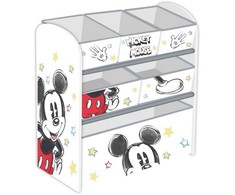 MCU Medinė knygų lentyna su Disney Mikiu ir 6 krepšeliais
