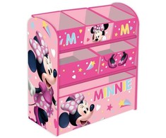 MCU Disney Minnie medinė knygų lentyna su 6 krepšeliais