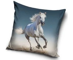 MCU Hvid hest pudebetræk 40 x 40 cm