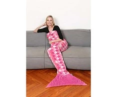 KANGURU Sirena Havfrue Plaid/Tæppe Rožinė