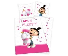 MCU „Minions I Love Fluffy Unicorn“ patalynė – 100 procentų medvilnės