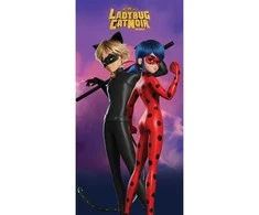 Rankšluostis MCU Ręcznik plażowy 70x140 Miraculous Biedronka i Juodas Kot Halantex