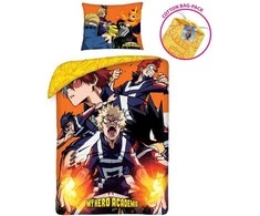 Patalynės komplektas MCU Patalynė bawełniana 140x200 My Hero Academia + maišelis bawełniany poszewka 70x90 5422BL Halantex