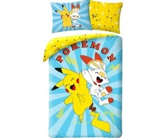 MCU Pokemon Pikachu ir Scorbunny patalynė - 100 procentų medvilnė