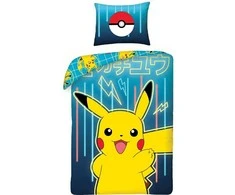 MCU Pokemon Pikachu+Pokeball Sengetøj - 100 procent bomuld