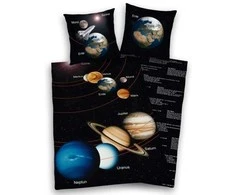 Patalynės komplektas MCU Rum / Solsystemet Sengetøj - 100 procent bomuld - 80×80 cm + 135×200 cm