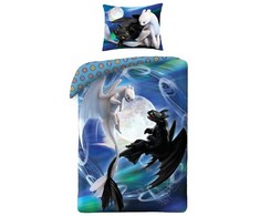 MCU Patalynė bawełniana 140x200 Dragon Smoki How to train your dragon mėlyna poszewka 70x90 Kids 12 Halantex