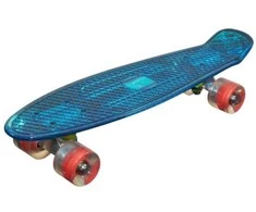 MCU-Sport mėlyna permatoma LED riedlentė m/LED šviesa + ABEC7