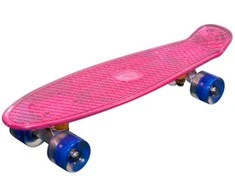MCU-Sport Rožinė Transparent LED Skateboard m/LED Lys + ABEC7