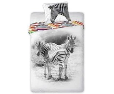 MCU Patalynė medvilnė 140x200 Wild Zebra zebrai balta juoda spalvingi dryžiai 5680