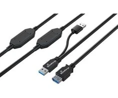 Kabelis USB MediaRange 2x USB-A - USB-A 15 m Juodas (MRCS244)