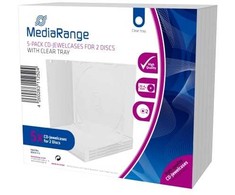 MediaRange Pudełko na płyty CD na 2 płyty 10.4mm permatomas tacka 5pcs