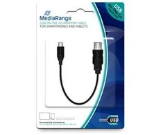 „MediaRange MRCS168“, 0,2 m, „Micro-USB B“, USB A, USB 2.0, Kištukas/Lizdas, Juoda