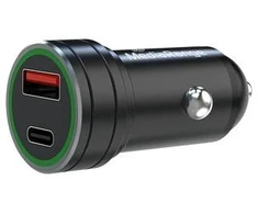 Įkroviklis MediaRange Įkroviklis samochodowa 20W 1x USB-A u. 1x USB-C Aliuminio, juoda