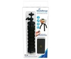 MediaRange Mini-Stativ m. flexiblem Gestell Fernauslöser, sw