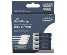MediaRange MRBAT160, Įkraunama baterija, AAA, Ličio jonų (Li-Ion), 1,5 V, 4 vnt., 500 mAh