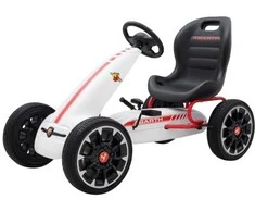 Megaleg Abarth pedalinis GoKart 3-8 metų vaikams, baltas