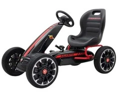 Megaleg Abarth pedalinis GoKart 3-8 metų vaikams, juodas