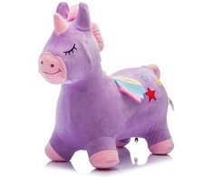 Megaleg Pliušinis šokinėjantis vienaragis, violetinis (nuo 18 mėn.)