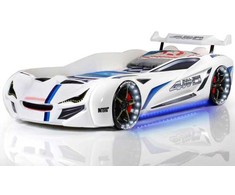 Megaleg „Speedy Spoiler 4WD“ automobilio lova su LED šviesomis ir garso paketu, balta