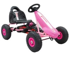 Megaleg „Top Racer“ gokartas vaikams, rožinis (3–7 metų)