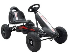 Megaleg „Top Racer“ gokartas vaikams, juodas (3–7 metų)