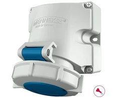 MENNEKES 9301, 3P, varžtai, mėlyna, balta, IP67, 230 V, 16 A