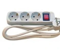 Mercodan Lizdas, Schuko, 3 lizdai su jungikliu, baltas, 3 m