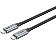 Mercodan USB-C kabelis 4,0 m, USB 3.2 Gen 2, 20 Gbps, 100 W PD, 4K@60 Hz, Juoda TPE jungtis, Kosminė pilka, USB-C: Han - USB-C: Han, 4 m, USB C, USB C, USB 3.2 Gen 2 (3.1 Gen 2), 20 Gbit/s, Juoda, Pilka
