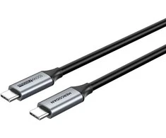 Mercodan USB-C kabelis 5,0 m, USB 3.2 Gen 2, 20 Gbps, 100 W PD, 4K@60 Hz, TPE kabelis, kosminė pilka, 5 m, USB C, USB C, USB 3.2 Gen 2 (3.1 Gen 2), 20 Gbit/s, juoda, pilka