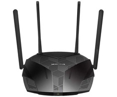 Mercusys AX3000 dviejų dažnių „Wi-Fi 6“ maršrutizatorius, „Wi-Fi 6“ (802.11ax), dviejų dažnių (2,4 GHz / 5 GHz), Ethernet LAN, juodas, stalo maršrutizatorius