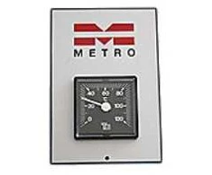 METRO THERM termometras, analoginis 0–120 °C, skirtas montuoti vandens šildytuvuose be termostato. Su kapiliariniu vamzdeliu ir jutikliu.