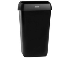 Katrin šiukšliadėžė su dangčiu, 25 l, stačiakampė, plastikinė, juoda, rankinė, 330 mm