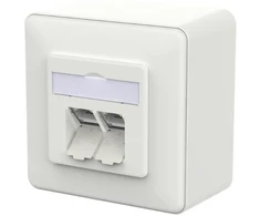 Schneider Electric Lizdas IDC METZ CONNECT E-DAT C6A, 2 prievadai, AP, balta (signalizacijos spalva) (26.11.0585)