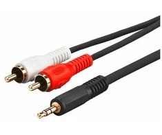 „Microconnect AUDLC10G“, 3,5 mm, kištukas, 2 x RCA, kištukas, 10 m, juodas
